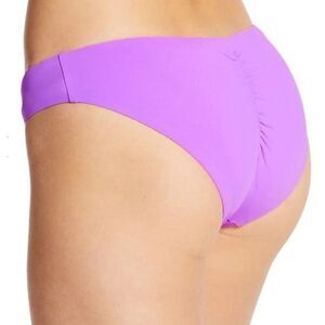 BECCA Swim Bottom Bikini Hipster XS Ruched Stretch Beach Resort Purple Adela